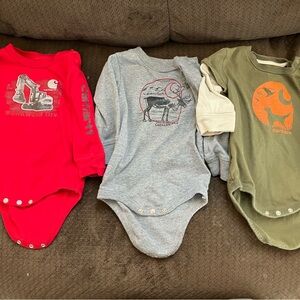 3 boys Carhartt long sleeve onesie size 9 months